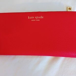 Kate Spade NEW Red Wallet NEVER USED